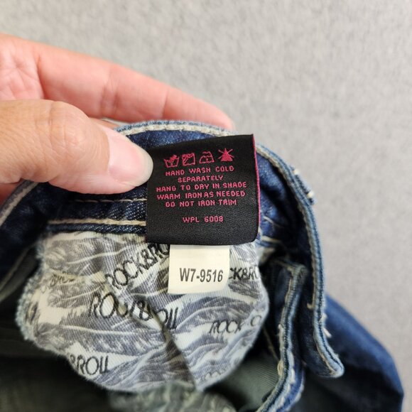 Rock And Roll Cowgirl Jeans Womens 30 Riding Bootcut Heavy Stitching Ranch - Picture 8 of 16